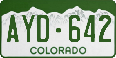 CO license plate AYD642
