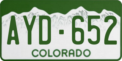 CO license plate AYD652