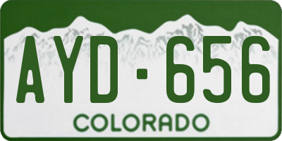 CO license plate AYD656