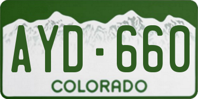 CO license plate AYD660