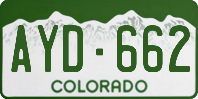 CO license plate AYD662
