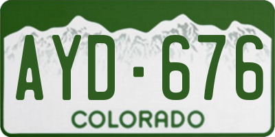 CO license plate AYD676