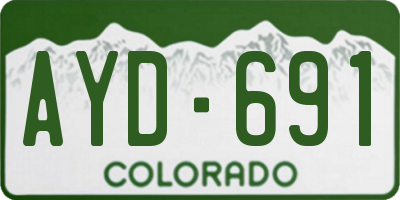 CO license plate AYD691