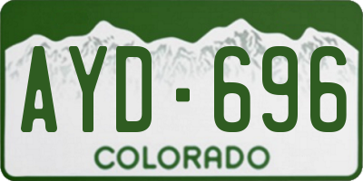 CO license plate AYD696