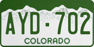 CO license plate AYD702