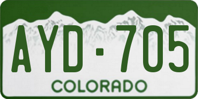 CO license plate AYD705