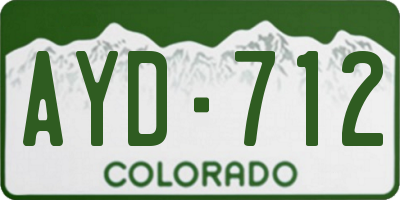 CO license plate AYD712