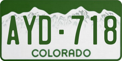 CO license plate AYD718
