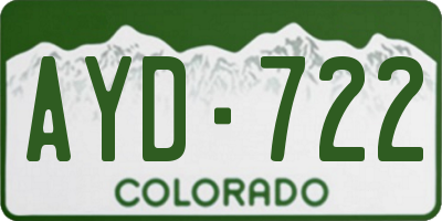 CO license plate AYD722