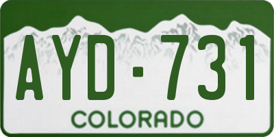 CO license plate AYD731