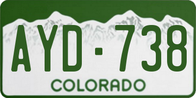 CO license plate AYD738