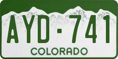 CO license plate AYD741