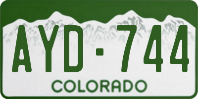 CO license plate AYD744