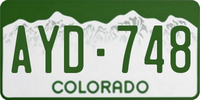 CO license plate AYD748