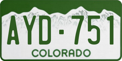 CO license plate AYD751