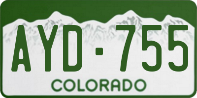 CO license plate AYD755