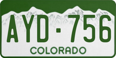 CO license plate AYD756