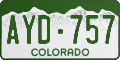 CO license plate AYD757