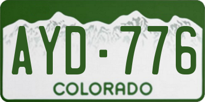 CO license plate AYD776