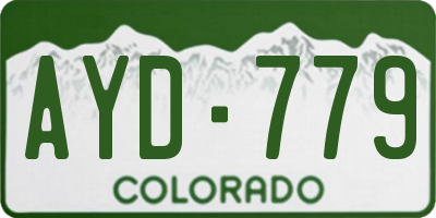 CO license plate AYD779
