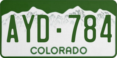 CO license plate AYD784