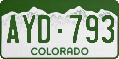 CO license plate AYD793
