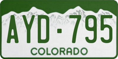 CO license plate AYD795