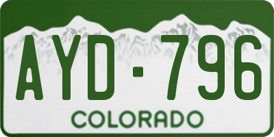 CO license plate AYD796