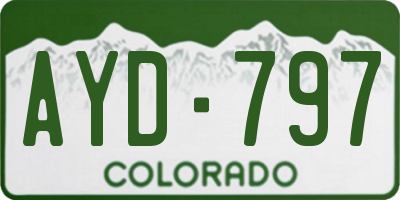 CO license plate AYD797