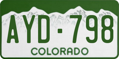 CO license plate AYD798