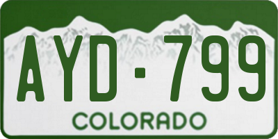 CO license plate AYD799
