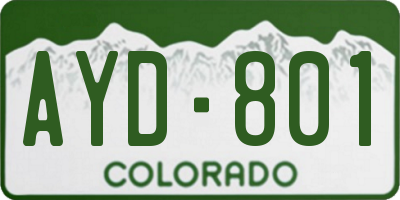 CO license plate AYD801