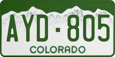 CO license plate AYD805