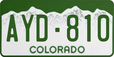 CO license plate AYD810