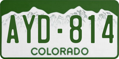 CO license plate AYD814