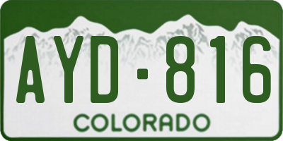 CO license plate AYD816