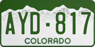 CO license plate AYD817