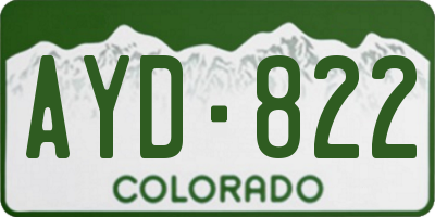 CO license plate AYD822