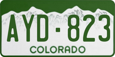 CO license plate AYD823