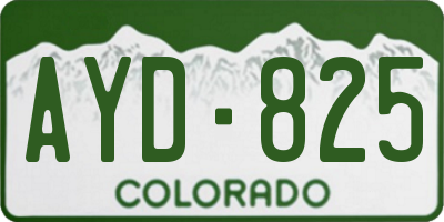 CO license plate AYD825