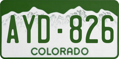 CO license plate AYD826
