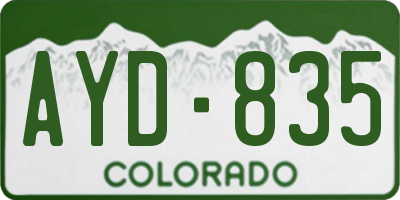 CO license plate AYD835