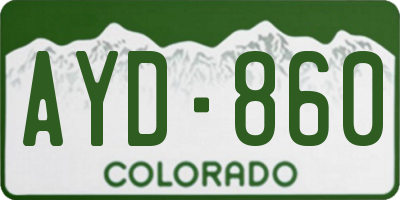 CO license plate AYD860