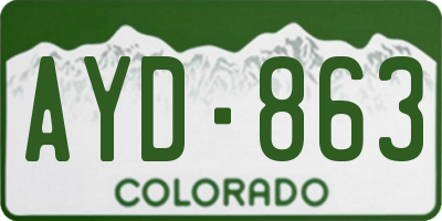 CO license plate AYD863