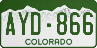 CO license plate AYD866