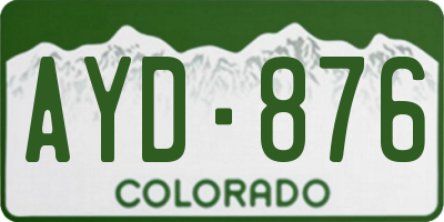 CO license plate AYD876