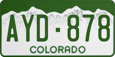 CO license plate AYD878