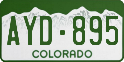 CO license plate AYD895