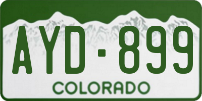 CO license plate AYD899