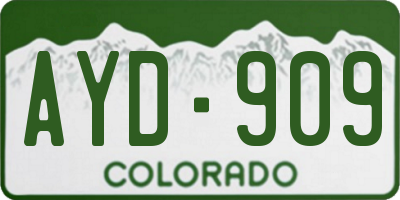 CO license plate AYD909